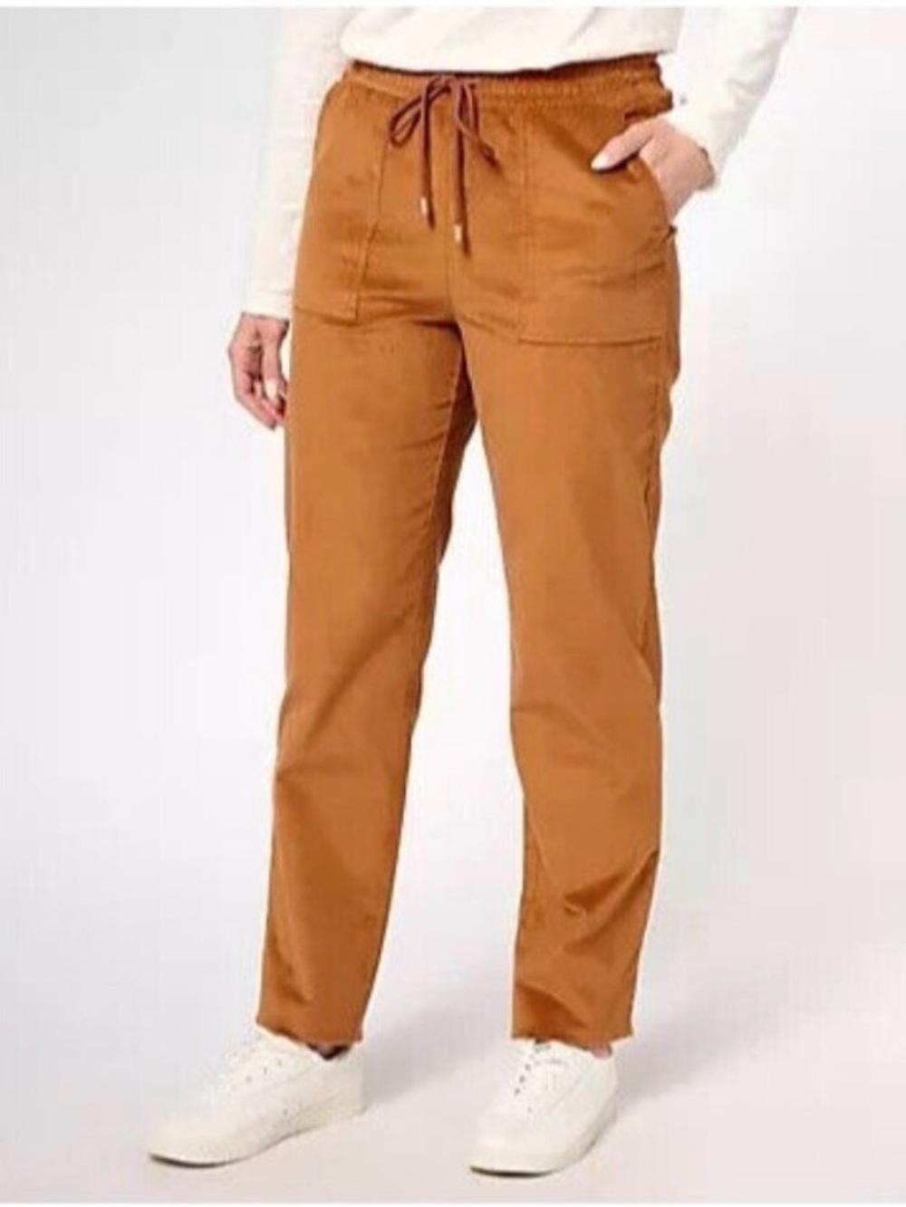 d&co. Heritage Women’s Casual Corduroy Drawstring Pants - Brown - Picture 7 of 7